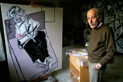 Juan Barjola, en su estudio de Las Matas, Madrid.