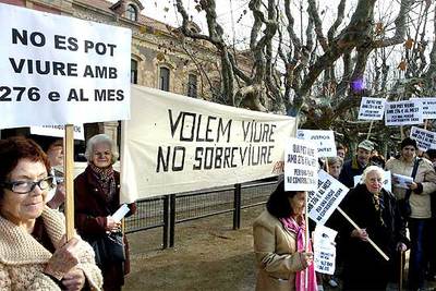 Protesta en demanda de mayores pensiones