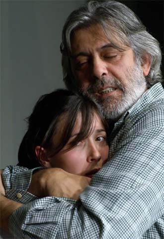 Chete Lera y Bárbara Goenaga, en un ensayo de  Cara de plata .