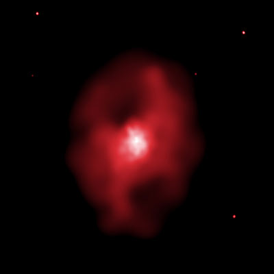 Imagen de rayos X de la emisión alrededor del gran agujero negro.