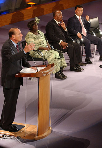 Jacques Chirac, durante su intervención en la Conferencia sobre Biodiversidad.