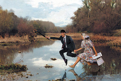 'PAREJA CON CÍBER ENCIMA DEL AGUA', obra del riojano Raúl Gironés Ortega.rnrnrnrnEl ganador, César Gonzalo Cabrerizo.