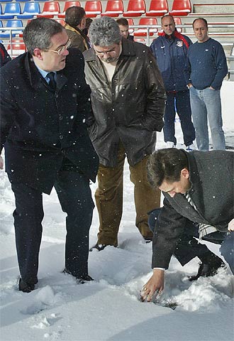 La nieve impide la disputa del Numancia-Atlético