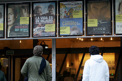 Panorama de unas salas de cine el viernes pasado en Madrid.