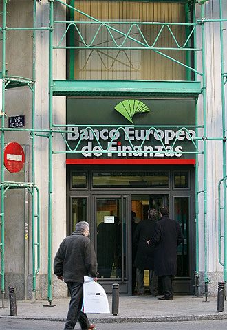 Sede actual del Banco Europeo de Finanzas en Madrid.