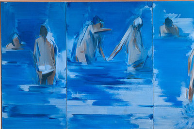 El cuadro  Grandes bañistas,  1967, de Fermín Aguayo (Artium de Álava. Vitoria).