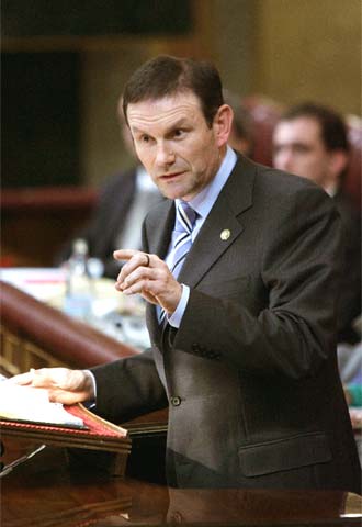 Juan José Ibarretxe, durante su intervención en el Congreso.