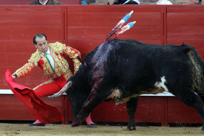 Luis Francisco Esplá, en el inicio de su faena al tercer toro de la tarde.