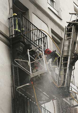 Incendio en cuatro pisos de Bilbao
