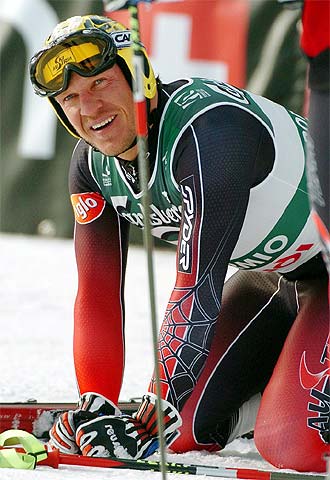 Maier, tras ganar el gigante, ayer.