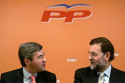 Ángel Acebes y Mariano Rajoy, en el Comité Ejecutivo del PP.