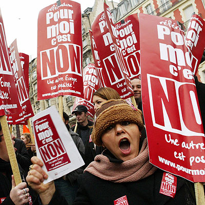 Manifestación en París contra la reforma de las 35 horas el pasado 2 de febrero.