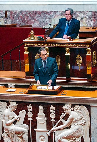 José Luis Rodríguez Zapatero, ayer en la Asamblea Nacional francesa.