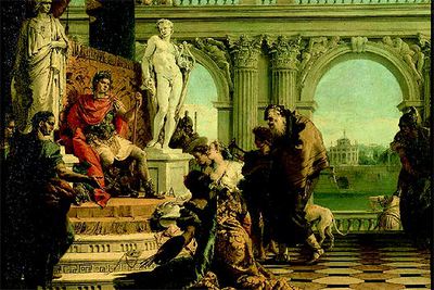  Mecenas presentando las Artes a Augusto  (1743), óleo de Tiepolo.
