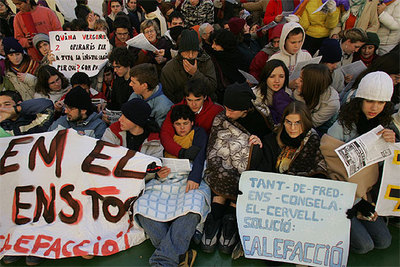 A las aulas, "con mantas"