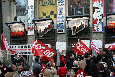 Protesta sindical contra el cierre de Madrid Rock