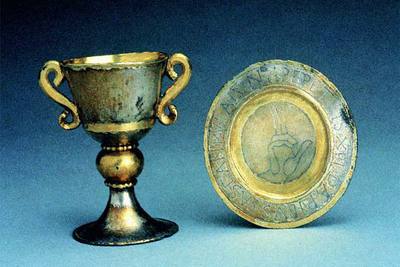 Cáliz y patena de plata y oro perteneciente al arzobispo Gervais (Reims, antes de 1067).