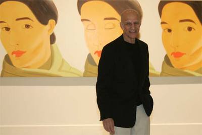 Alex Katz, ante su obra  Open closed open closed,  ayer en el CAC de Málaga.