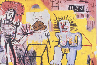  Arroz con pollo,  obra de Jean-Michel Basquiat que se expone estos días en el Brooklyn Museum de Nueva York.