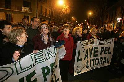 Protesta contra el trazado del AVE