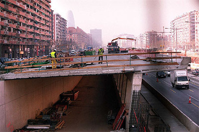 La Gran Via se prepara en Sant Martí para acoger el futuro tranvía