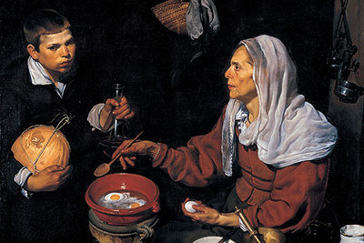  Vieja friendo huevos  (1618), de Velázquez.