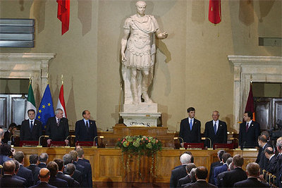 Firma del Tratado de la Constitución Europea en Roma, en noviembre pasado.