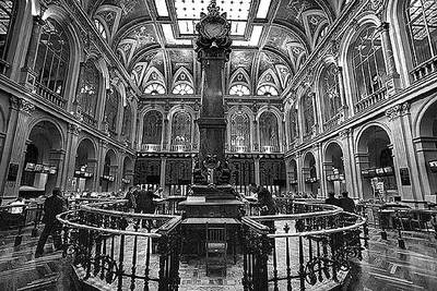 Sala de contratación de la Bolsa de Madrid.