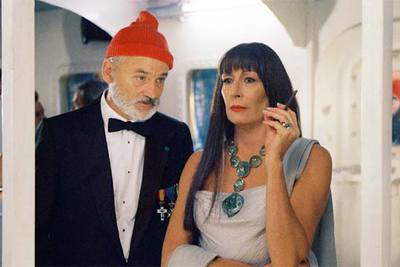 Anjelica Huston y Bill Murray, en una escena de  Life Aquatic .