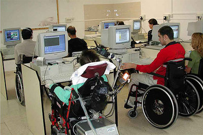 Aula de informática en el hospital de Toledo.