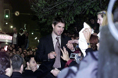 Tom Cruise, durante la presentación de su película  Vanilla Sky  en Madrid.