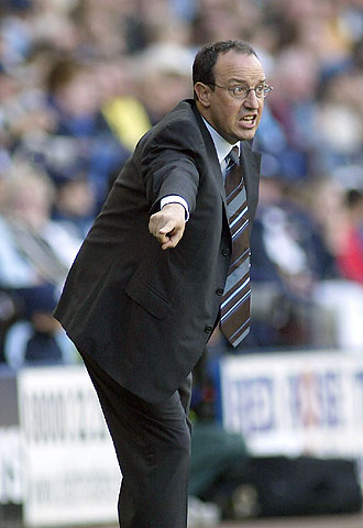 Rafa Benítez, durante un partido del Liverpool.