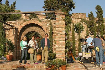 Imagen del rodaje de la serie británica  Rosemary & Thyme. 