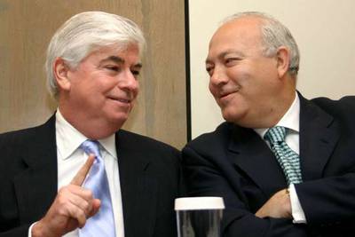 El senador estadounidense Christopher Dodd (izquierda), junto a Miguel Ángel Moratinos.