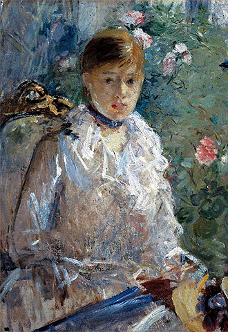 Retrato  Joven sentada. El verano , de Berthe Morisot (hacia 1879-1880).