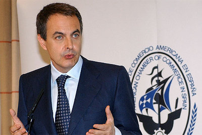 Rodríguez Zapatero, durante su intervención en el encuentro con la Cámara de Comercio Americana.