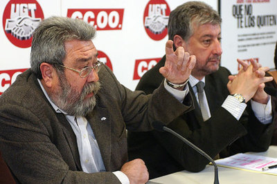 Méndez (izquierda) y Fidalgo, durante la presentación de sus propuestas para la reforma laboral.