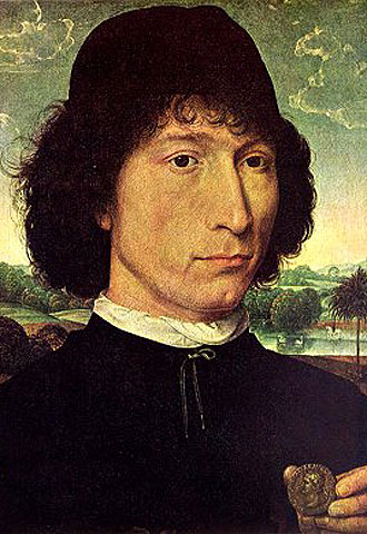  Retrato de hombre con una moneda romana , de Hans Memling (1435-1494).