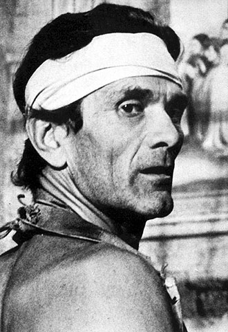 Pier Paolo Pasolini, en el rodaje de  120 días de Sodoma. 