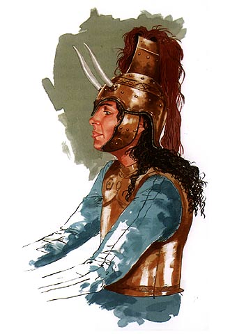  Atenea, protectora de los aqueos,  ilustración de Dionisio Álvarez en  Duermes y me olvidas. 