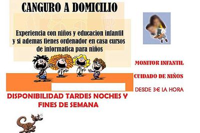 Anuncio por el que el detenido Álvaro I. G. se ofrecía en Internet para cuidar niños a domicilio.