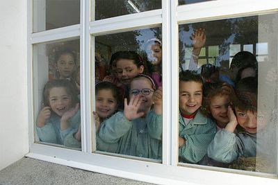 Alumnos de la escuela de Soandres.