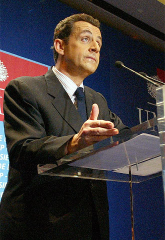 Nicolas Sarkozy, en uno de los mítines a favor del  sí  en el referéndum francés.