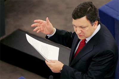 Durão Barroso se dirige al Europarlamento, en el debate celebrado ayer en Estrasburgo.