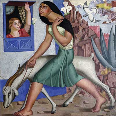 'Mujer con cabra' (1929), de Maruja Mallo (Viveiro, Lugo, 1902-Madrid, 1995).