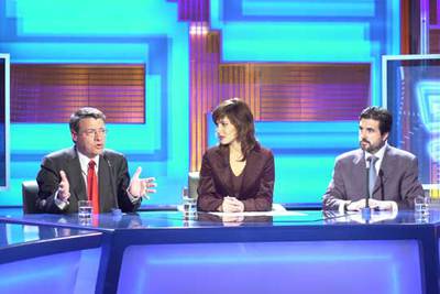 Jordi Sevilla (PSOE) y Jaume Matas (PP), en una edición de  59 segundos. 