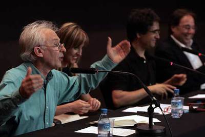 El actor Albert Boadella, a la izquierda, Teresa Giménez Barbate, Félix Pérez Romera y Francesc de Carreras.