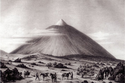 Ilustración  Le Pic de Tenériffe  del atlas de Webb y Berthelot (1838).