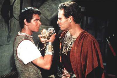 Charlton Heston y Stephen Boyd, en  Ben-Hur. 