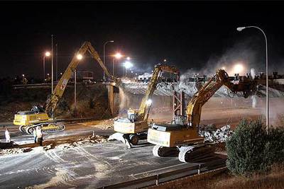 DERRIBO NOCTURNO DE UN PUENTE